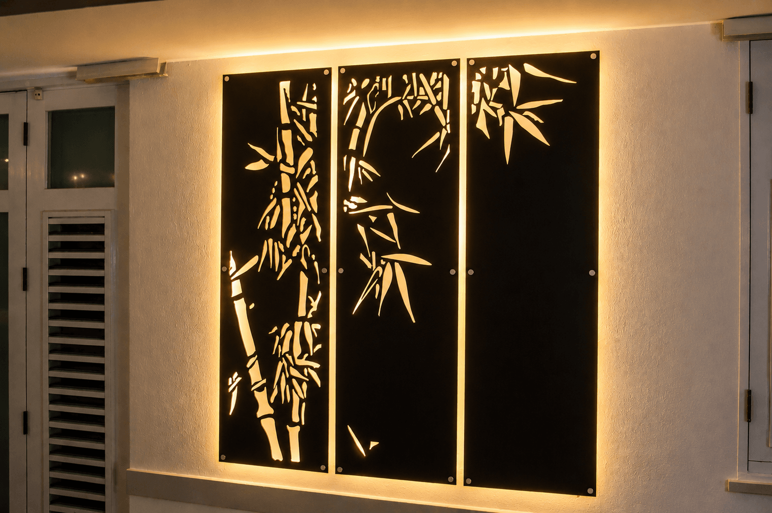 Bamboo panel with backlighting
