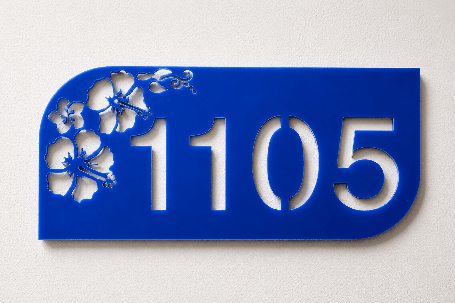 Custom address plate with floral detail