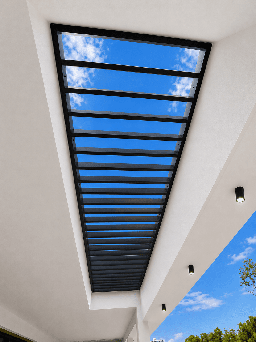 Overhead louver skylight detail