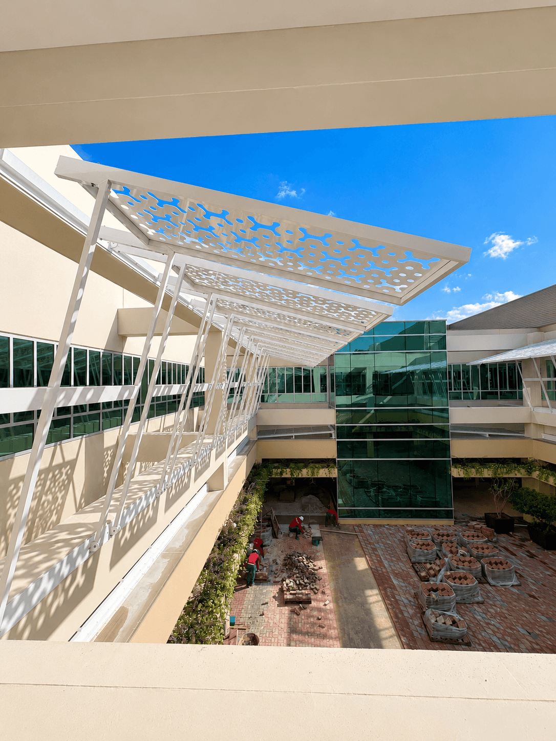 Perforated pergola canopy