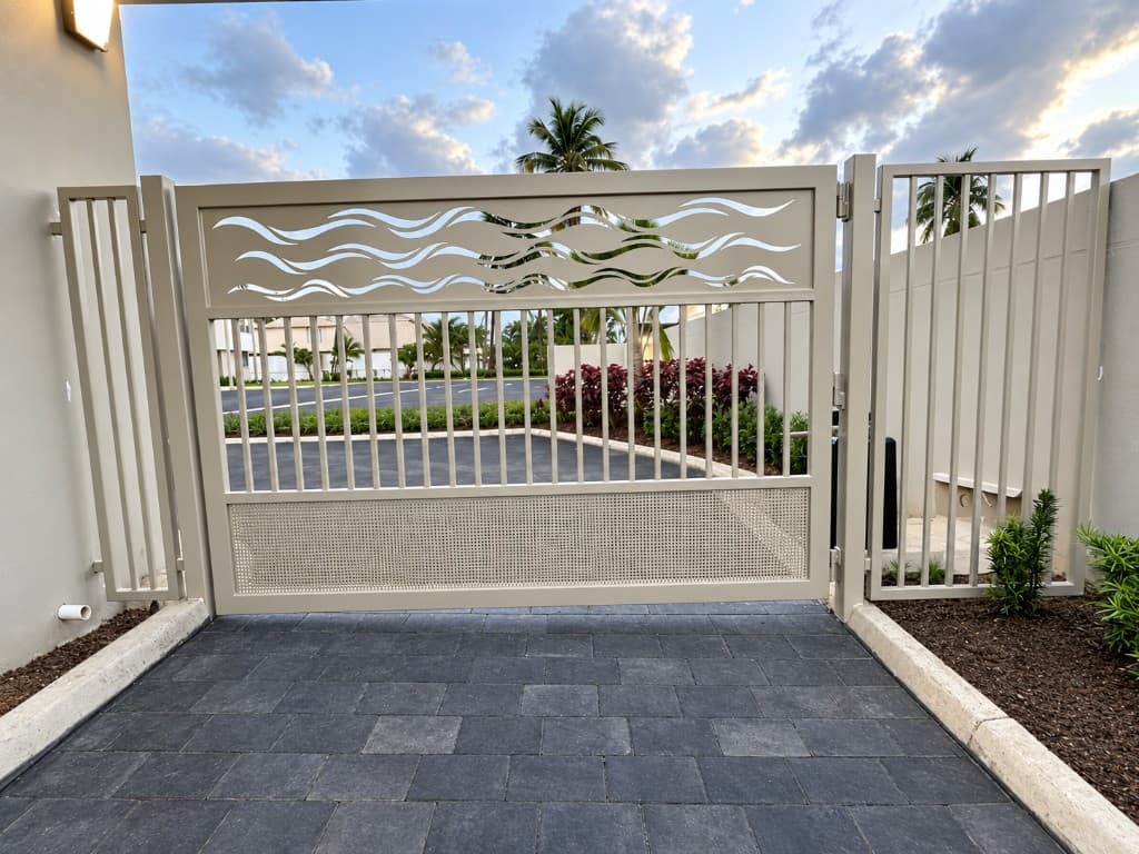 Wave pattern driveway gate